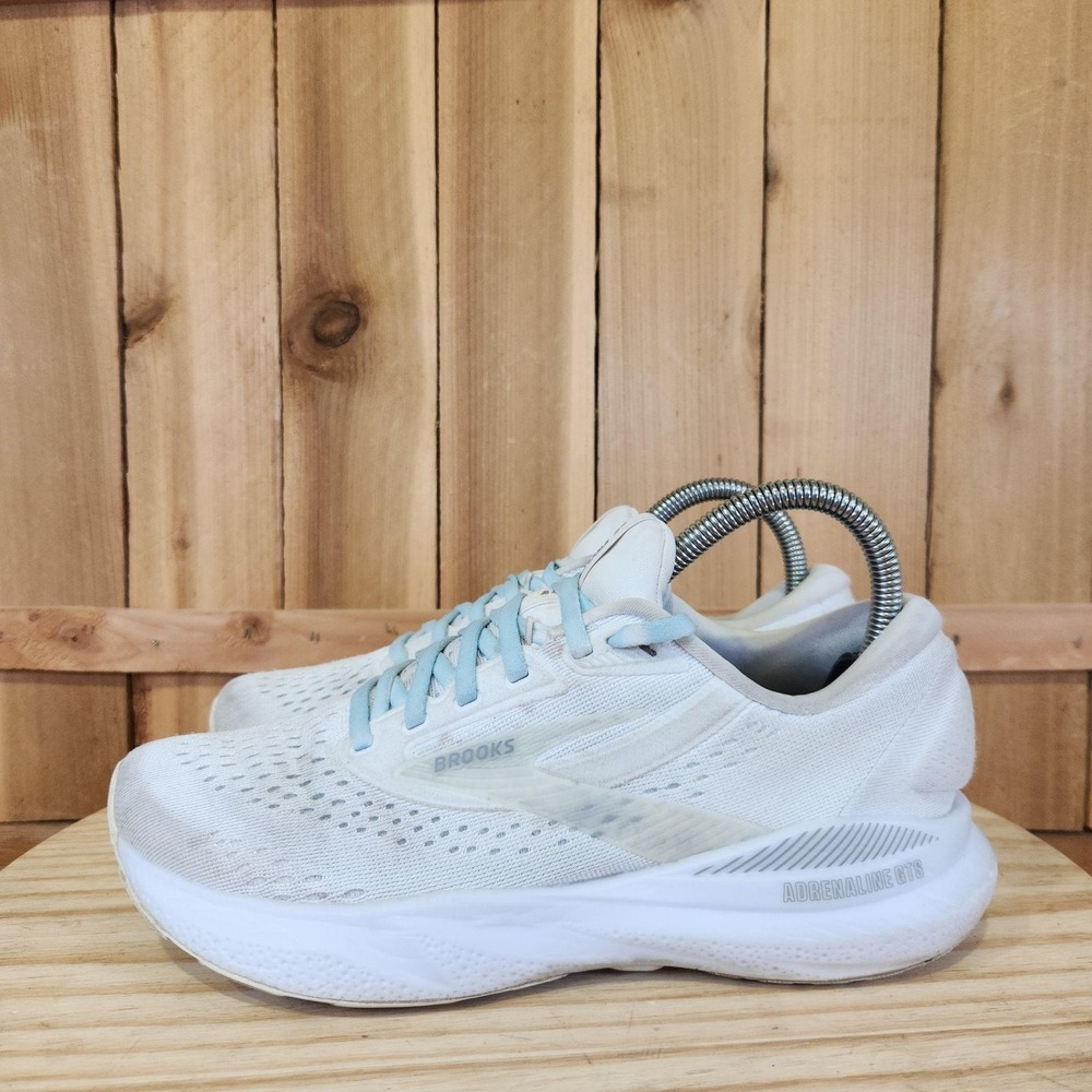 Brooks Adrenaline GTS 24 Shoes Womens 7 Wide White Running Sneakers 1204261D148